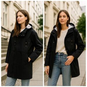 RHONE Black Utility Jacket with Hood